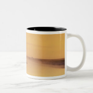 FRANKREICH, Normandie Mont St. Michel. Morgenlicht Zweifarbige Tasse