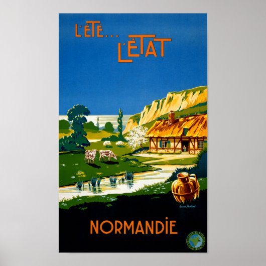 Frankreich Normandie Vintage Travel Poster restaur (Vorne)