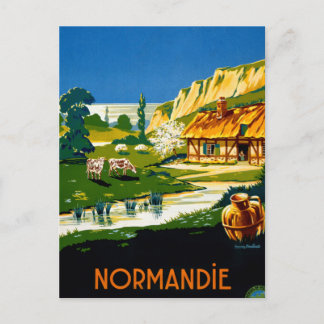 Frankreich Normandie Vintage Travel Poster restaur Postkarte
