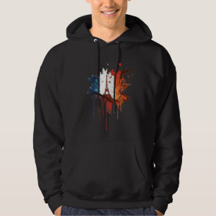 Frankreich Paris Abstrakt Splatter Französische Fl Hoodie