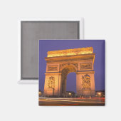 Frankreich, Paris, Arc de Triomphe bei Dämmerung. Magnet (Vorderseite/Rückseite)