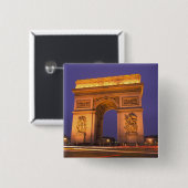 Frankreich, Paris, Arc de Triomphe in der Nacht. Button (Vorne & Hinten)