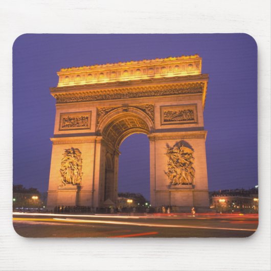 Frankreich, Paris, Arc de Triomphe in der Nacht. Mousepad (Vorne)