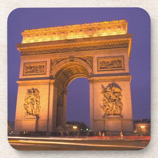 Frankreich, Paris, Arc de Triomphe in der Nacht. Untersetzer (Vorderseite)