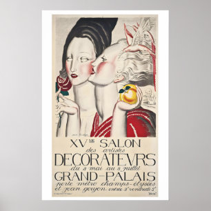 Frankreich Paris Ausstatter-Messe Vintage Reise Poster