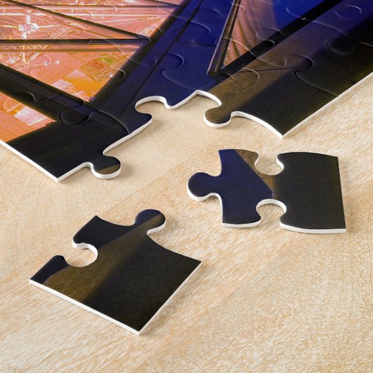 Frankreich, Paris. Das Louvre Museum bei Dämmerung Puzzle (Seite)