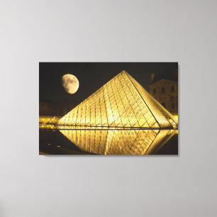 Frankreich, Paris, Das Louvre-Museum, Nacht Leinwanddruck