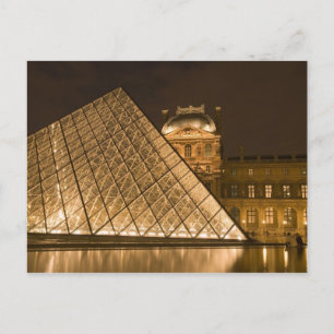 Frankreich, Paris. Der Louvre in der Dämmerung. Cr Postkarte