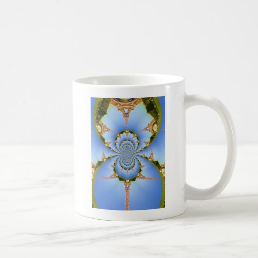 Frankreich Paris Eiffel Tower Kaleidoscope Blue Lo Kaffeetasse (Rechts)