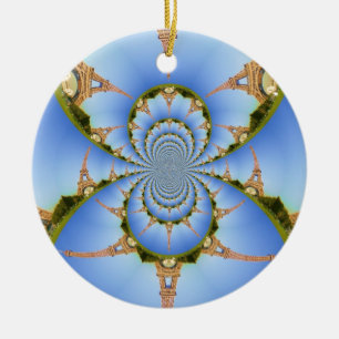 Frankreich Paris Eiffel Tower Kaleidoscope Blue Lo Keramik Ornament