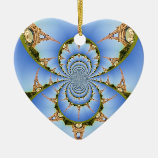 Frankreich Paris Eiffel Tower Kaleidoscope Blue Lo Keramikornament (Vorne)