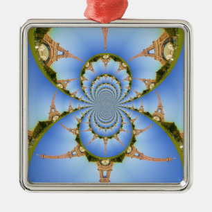 Frankreich Paris Eiffel Tower Kaleidoscope Blue Lo Ornament Aus Metall
