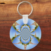 Frankreich Paris Eiffel Tower Kaleidoscope Blue Lo Schlüsselanhänger (Vorderseite)