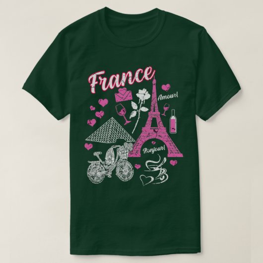 Frankreich Paris Eiffel Tower T-Shirt (Design vorne)