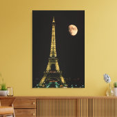 Frankreich, Paris Eiffelturm bei Nacht mit Leinwanddruck (Insitu (Wohnzimmer))
