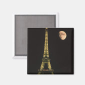 Frankreich, Paris Eiffelturm bei Nacht mit Magnet (Vorderseite/Rückseite)