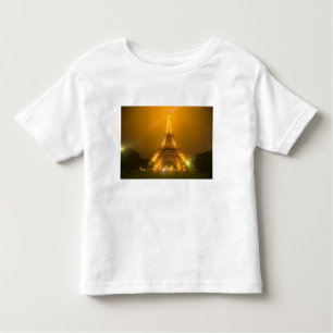 Frankreich, Paris. Eiffelturm beleuchtet bei 3 Kleinkind T-shirt