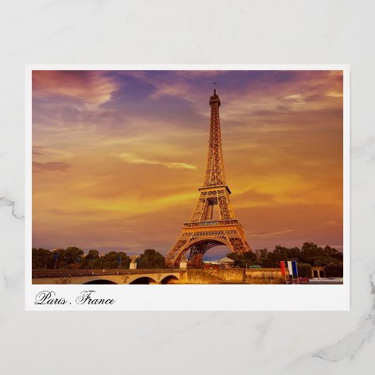 Frankreich, Paris, Eiffelturm Folien Feiertagspostkarte (Vorderseite)