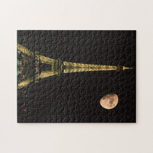 Frankreich, Paris. Eiffelturm in der Nacht Puzzle (Horizontal)