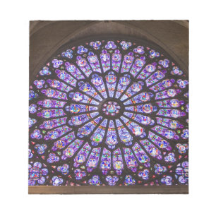 Frankreich, Paris. Innendetail von Bleiglasfenster Notizblock