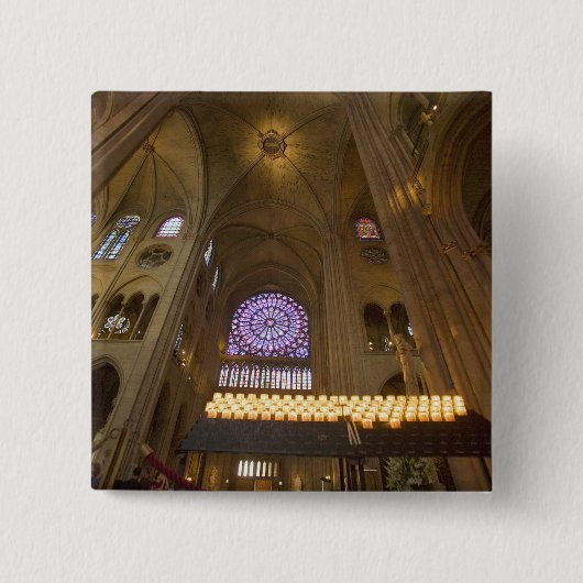 Frankreich, Paris. Inneres der Kathedrale Notre Da Button (Vorderseite)