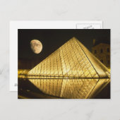 Frankreich, Paris, Louvre Museum, Nacht Postkarte (Vorne/Hinten)