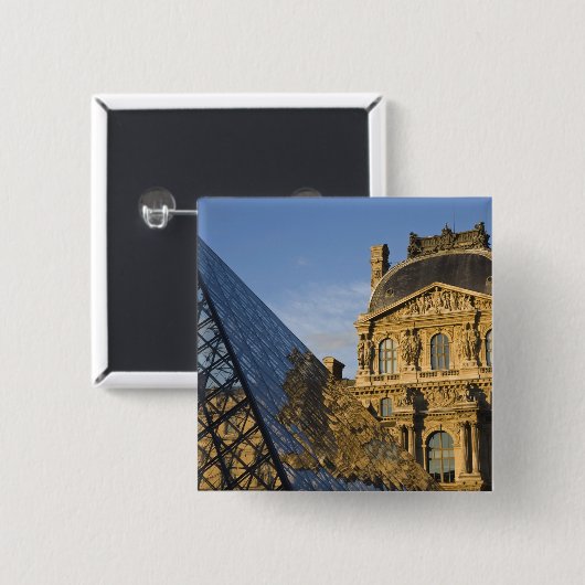 Frankreich, Paris, Louvre und die Pyramide, Button (Vorne & Hinten)