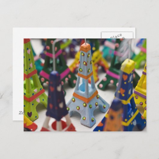 Frankreich, Paris, Miniatur-Eiffelturm Postkarte (Vorne/Hinten)