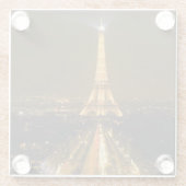 Frankreich, Paris. Nachtblick auf den Eiffelturm Glasuntersetzer (Rückseite)