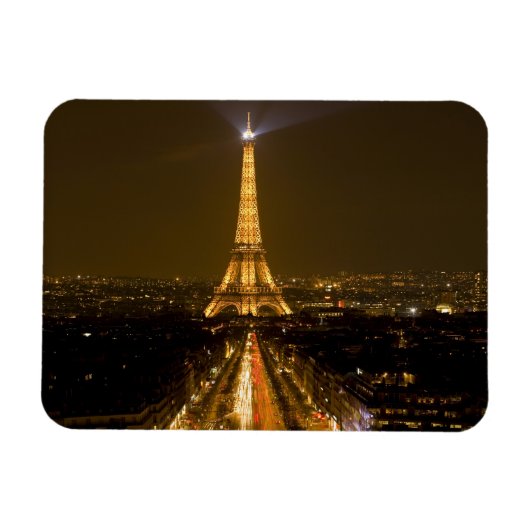 Frankreich, Paris Nachtblick auf den Eiffelturm Magnet (Horizontal)