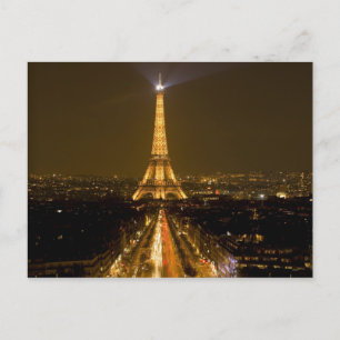 Frankreich, Paris Nachtblick auf den Eiffelturm Postkarte
