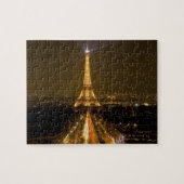 Frankreich, Paris. Nachtblick auf den Eiffelturm Puzzle (Horizontal)