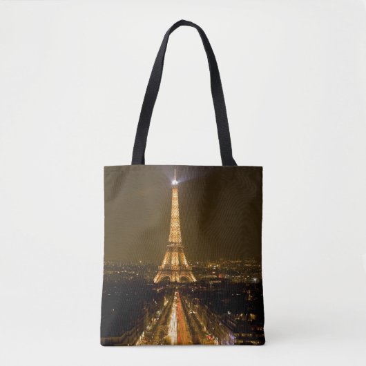 Frankreich, Paris. Nachtblick auf den Eiffelturm Tasche (Vorderseite)