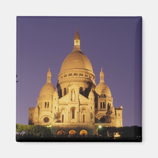Frankreich, Paris, Sacré-Coeur bei Dämmerung. Magnet (Vorne)