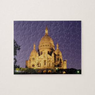 Frankreich, Paris, Sacré-Coeur bei Dämmerung. Puzzle