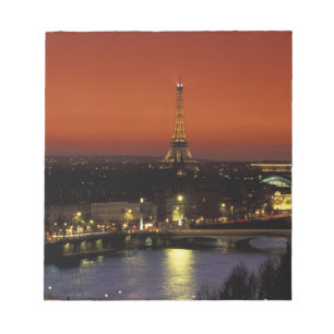 Frankreich, Paris Sonnenuntergang Blick auf Eiffel Notizblock