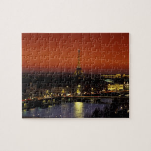 Frankreich, Paris Sonnenuntergang Blick auf Eiffel Puzzle
