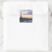 Frankreich, Paris, Tourboot auf Seine, Eiffel Quadratischer Aufkleber (Tasche)