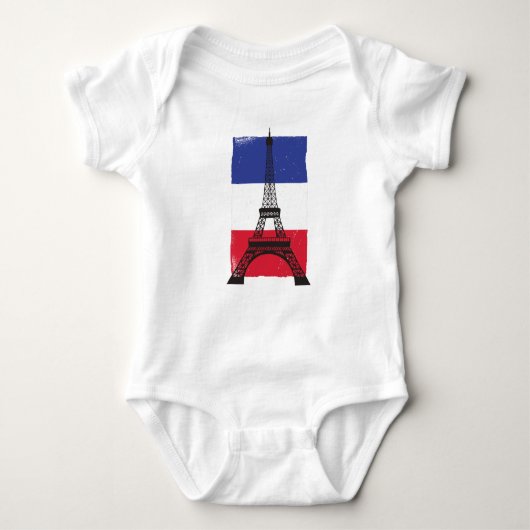 Frankreich - Pariser Flagge Baby Strampler (Vorderseite)