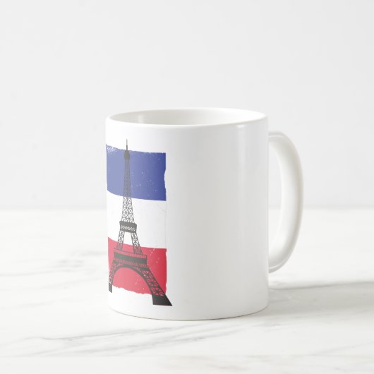 Frankreich - Pariser Flagge Kaffeetasse (VorderseiteRechts)