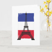 Frankreich - Pariser Flagge Karte (Gelbe Blume)