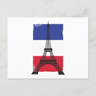 Frankreich - Pariser Flagge Postkarte