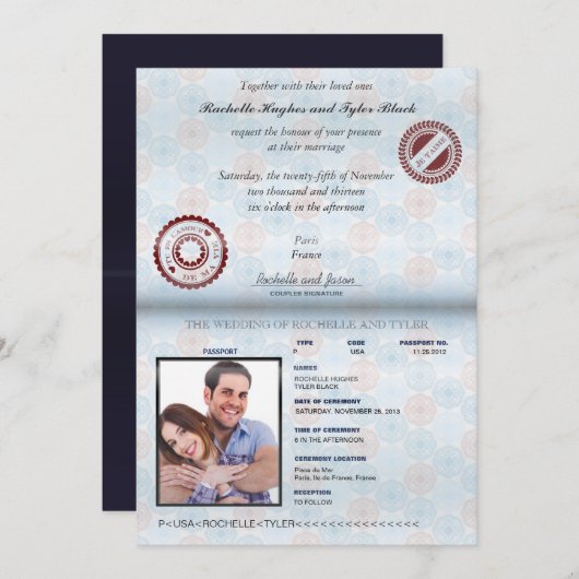 Frankreich Pass (ausgeschieden) Einladung zur Hoch (Vorne/Hinten)
