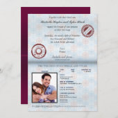 Frankreich Pass Hochzeit Einladung (Vorne/Hinten)