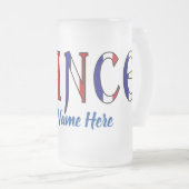 Frankreich: Personalisierte französische Flaggenfa Mattglas Bierglas (VorderseiteRechts)