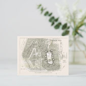 Frankreich, Plan der Bastille im Jahr 1789 Postkarte (Stehend Vorderseite)