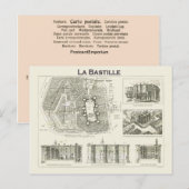 Frankreich, Plan und Bilder der Bastille Postkarte (Vorne/Hinten)