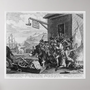 Frankreich, Platte I "der Invasion", 1756 Poster