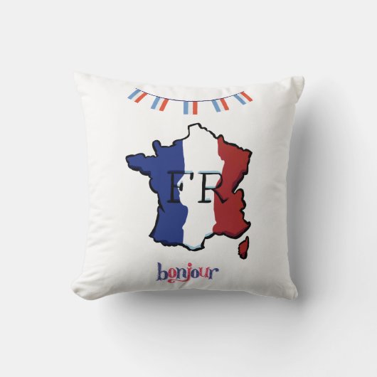 Frankreich - Polster mit französischen Flaggen (Vorderseite)