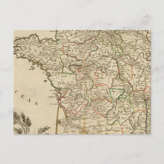 Frankreich Postwege Postkarte (Vorderseite)